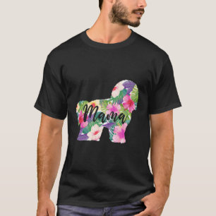 Bichon Frise Mama Mama Blume Muttertag T-Shirt