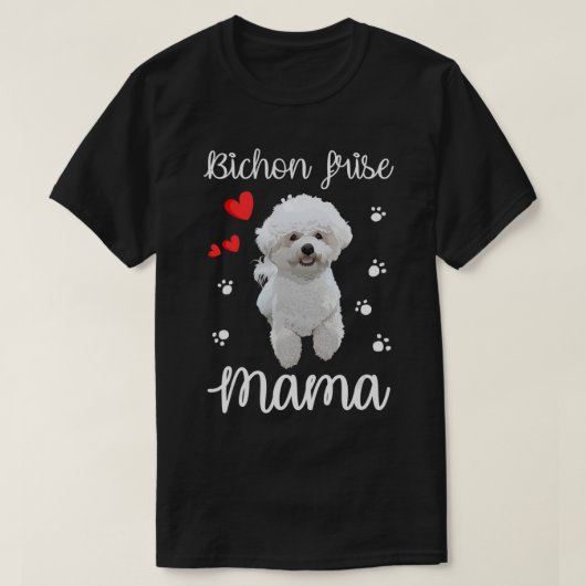 Bichon Frise Mama Niedlich Welpe Hund Liebhaber Ge T-Shirt (Design vorne)
