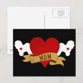 Bichon Frise Mama [Tattoo style] Postkarte (Vorne/Hinten)