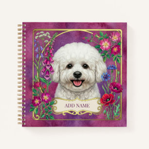 Bichon Frise Maßgeschneidertes rosa Notizbuch-Gesc Notizblock