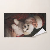 Bichon Frise mit dem Weihnachtsmann Weihnachten Badhandtuch Set (Handtuch)