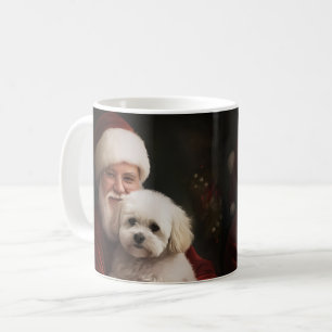 Bichon Frise mit dem Weihnachtsmann Weihnachten Kaffeetasse