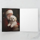 Bichon Frise mit dem Weihnachtsmann Weihnachten Karte (Innenseite)