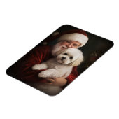 Bichon Frise mit dem Weihnachtsmann Weihnachten Magnet (Linke Seite)