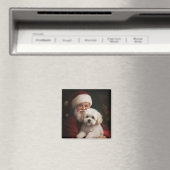 Bichon Frise mit dem Weihnachtsmann Weihnachten Magnet (In Situ (Geschirrspüler))