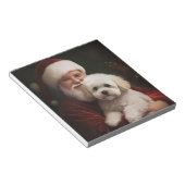 Bichon Frise mit dem Weihnachtsmann Weihnachten Notizblock (angewinkelt)