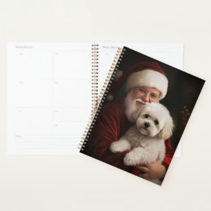 Bichon Frise mit dem Weihnachtsmann Weihnachten Planer