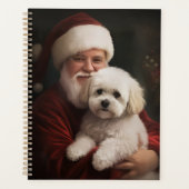 Bichon Frise mit dem Weihnachtsmann Weihnachten Planer (Vorderseite)