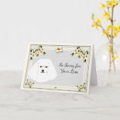 Bichon Frise mit Dogwood-Beileid Karte (Gelbe Blume)