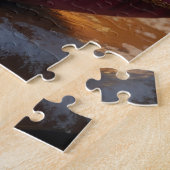 Bichon Frise mit Weihnachtslichtern Feiertag Puzzle (Seite)