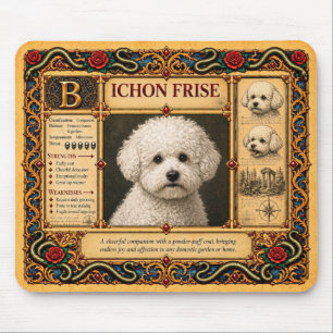 Bichon Frise, mittelalterliche Bestiarien-Kunst Mousepad
