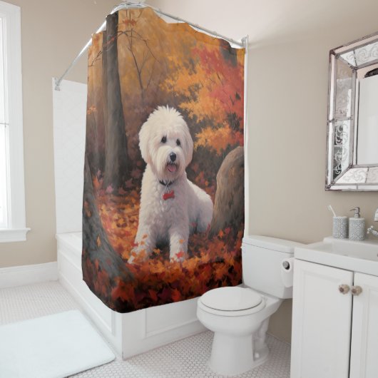 Bichon Frise n Herbstleaves Fall Inspiriert Duschvorhang (Beispiel)