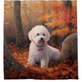 Bichon Frise n Herbstleaves Fall Inspiriert Duschvorhang (Vorderseite)