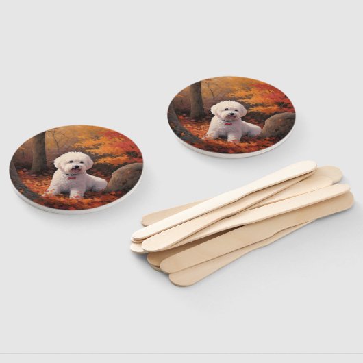 Bichon Frise n Herbstleaves Fall Inspiriert Fächer (Non-assembled)