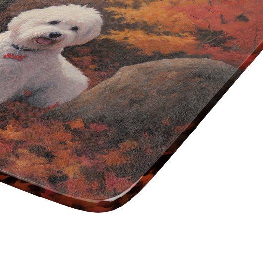 Bichon Frise n Herbstleaves Fall Inspiriert Schneidebrett (Ecke)