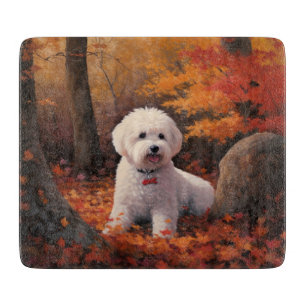 Bichon Frise n Herbstleaves Fall Inspiriert Schneidebrett