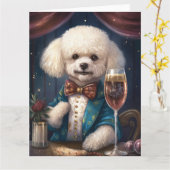 Bichon Frise New Year Karte (Gelbe Blume)