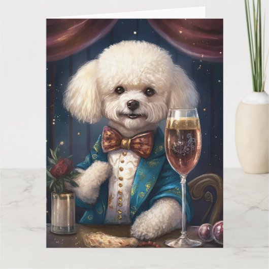 Bichon Frise New Year Karte (Vorderseite)