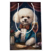Bichon Frise New Year Mittlere Geschenktüte (Vorderseite)
