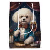 Bichon Frise New Year Mittlere Geschenktüte (Rückseite)