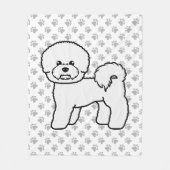 Bichon Frise Niedlich Cartoon Dog Illustration Fleecedecke (Vorderseite)
