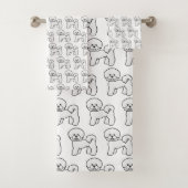 Bichon Frise Niedlich Cartoon Dog Illustration Mus Badhandtuch Set (Insitu)