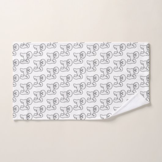 Bichon Frise Niedlich Cartoon Dog Illustration Mus Badhandtuch Set (Handtuch)