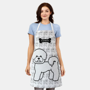 Bichon Frise Niedlich Cartoon Dog Illustration & N Schürze