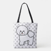 Bichon Frise Niedlich Cartoon Dog & Paws Tasche (Rückseite)