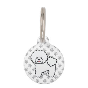 Bichon Frise Niedlich Cartoon Dog & Pet's Info Haustiermarke