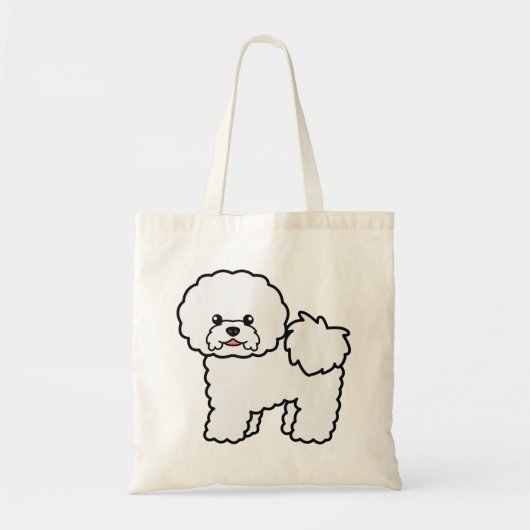 Bichon Frise Niedlich Cartoon Dog Tragetasche (Vorne)