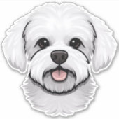 Bichon Frise Niedlich Hunde Gesicht Welpe Cartoon  Aufkleber (Vorderseite)
