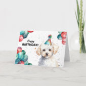 Bichon Frise Niedlich Pet White Dog Portrait Gebur Karte (Vorderseite)
