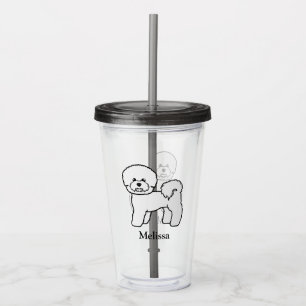 Bichon Frise Niedlicher Cartoon Hund mit Individue Acryltrinkbecher