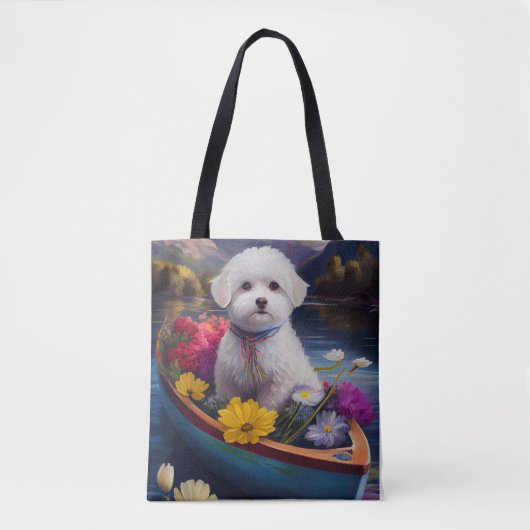 Bichon Frise on a Paddle: A Scenic Adventure Tasche (Vorderseite)
