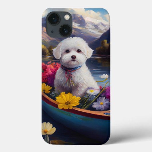 Bichon Frise on a Paddle: Ein Landschaftliches Abe Case-Mate iPhone Hülle (Rückseite)