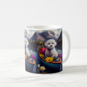 Bichon Frise on a Paddle: Ein Landschaftliches Abe Kaffeetasse (VorderseiteRechts)