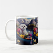Bichon Frise on a Paddle: Ein Landschaftliches Abe Kaffeetasse (Links)