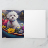 Bichon Frise on a Paddle: Ein Landschaftliches Abe Karte (Innenseite)