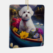 Bichon Frise on a Paddle: Ein Landschaftliches Abe Keramikornament (Rechts)