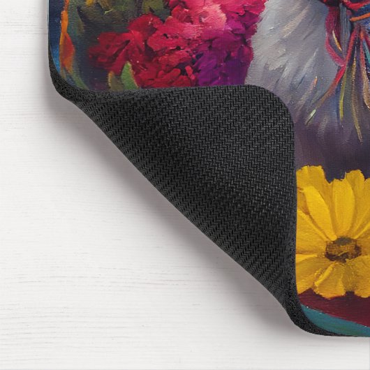 Bichon Frise on a Paddle: Ein Landschaftliches Abe Mousepad (Ecke)