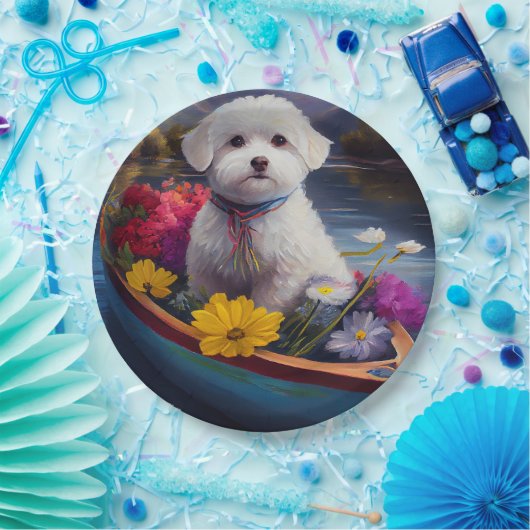 Bichon Frise on a Paddle: Ein Landschaftliches Abe Pappteller (Party)