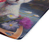 Bichon Frise on a Paddle: Ein Landschaftliches Abe Schneidebrett (Ecke)
