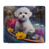 Bichon Frise on a Paddle: Ein Landschaftliches Abe Schneidebrett (Vorderseite)