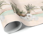 Bichon Frise Palmy Beach Geschenkpapier (Rolleneckpunkt)