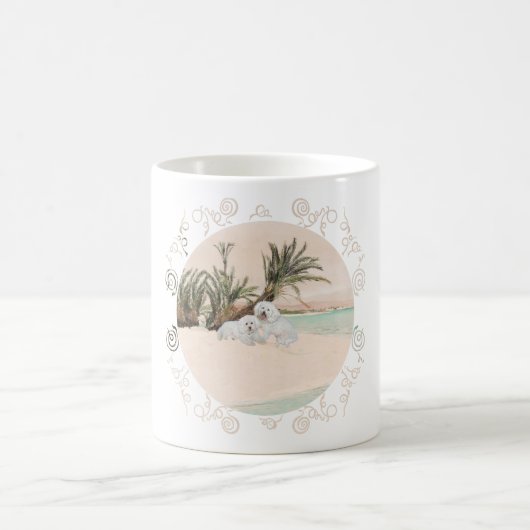 Bichon Frise Palmy Beach Kaffeetasse (Mittel)