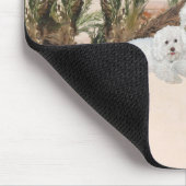 Bichon Frise Palmy Beach Mousepad (Ecke)