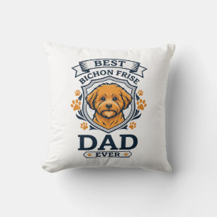 Bichon Frise Papa für immer Hundepfotenabdrücke Kissen