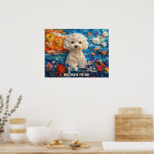 Bichon Frise Paper Quilling Art Dog Portrait Poster (Küche)
