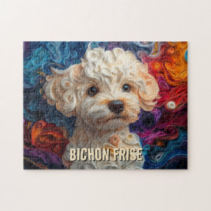 Bichon Frise Paper Quilling Art Dog Portrait Puzzle